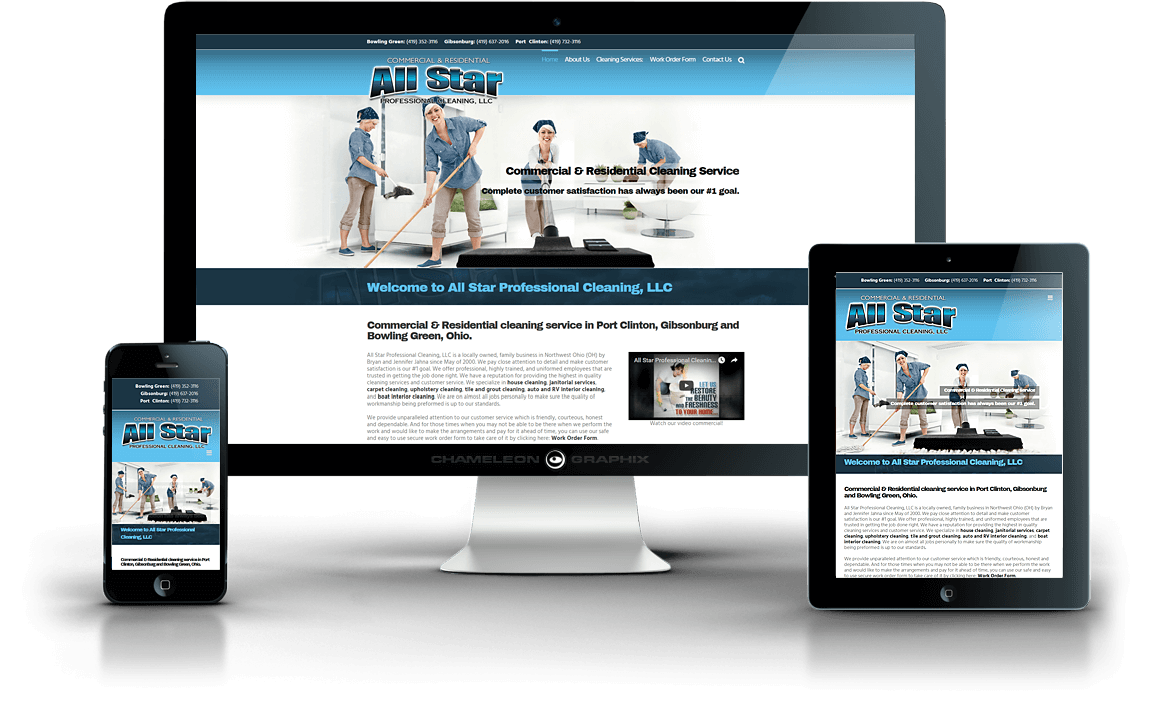 ALL STAR PROFESSIONAL CLEANING, LLC web design.