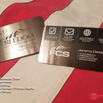Freedom Construction metal business cards